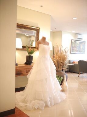 Vera Wang Nolwenn White Strapless Layered Tulle Wedding Gown